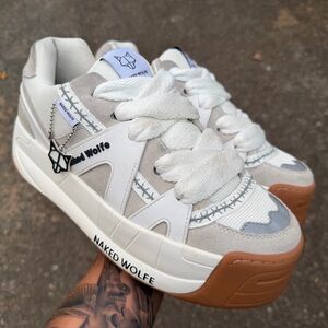 Naked Wolfe Men’s Sneakers “Slide”– Black/White – Size 10US (EU 43 / UK 9)